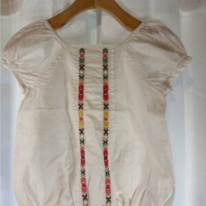 Gymboree Embroidered Cream Women's Peasant Top